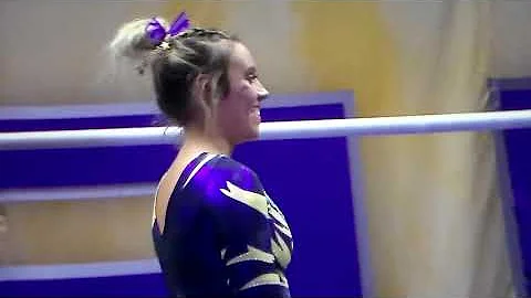 LSU gymnast Alexis Jeffrey on bars in LSU Gymnasti...