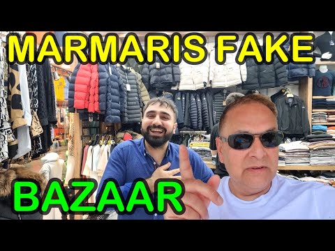 Buying fake designer outfits at Grand Bazaar Marmaris (Kapalı