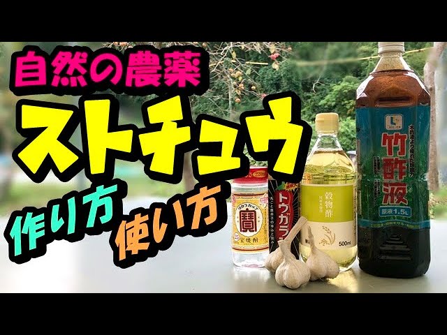 家庭菜園 無農薬栽培におすすめ 無農薬農薬 ストチュウ 害虫駆除 土壌殺菌 栄養液肥の簡単な作り方 Youtube