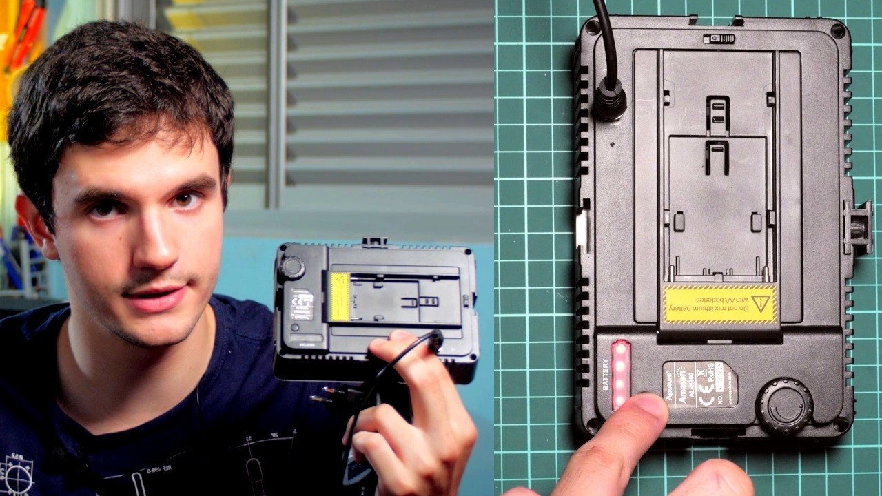 Modifiquei esse painel de led Aputure AL 198 (para não depender de baterias)