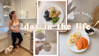 Day in the Life | new healthy habits, huge grocery haul, what I eat, + workout with me!