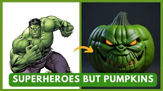 SUPERHEROES but HALLOWEEN PUMPKIN💥⚡🔥 Marvel & DC (Thanos, Venom, Superman, etc)