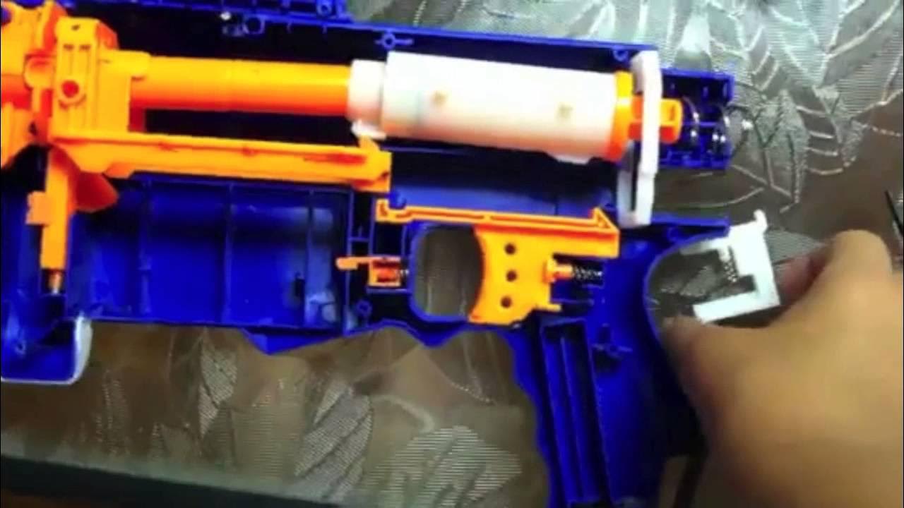 Бластер нерф как снять барабан NERF Retaliator- Simple mod guide - YouTube