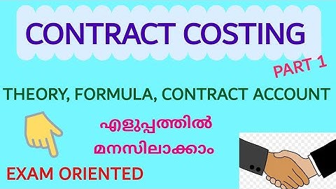 Part [#1] Contract costing calicut university || contract account in Malayalam.