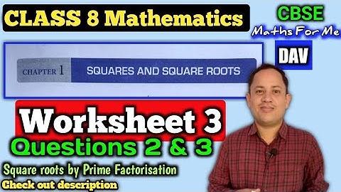 DAV class 8 maths chapter 1 square and square roots worksheet 3 question 2 & 3