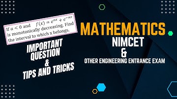 Montonicity || Increasing and decreasing function important question|NIMCET-24