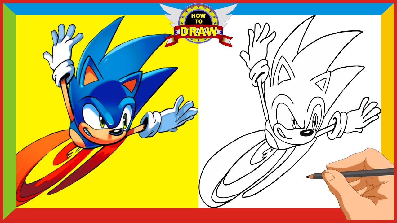 How To Draw Sonic The Hedgehog Run Faster Youtube