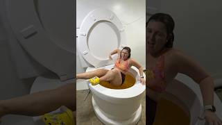 I Slipped And Fell Into The Giant Toilet Orange Pool With Crocs On #Shorts