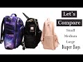 Let’s Compare // Small, Medium, & Large Diaper Bags