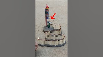 Epic Matchstick Chain Reaction to Launch a Rocket Firework 😀 #shortsvideo #rocketexperiment