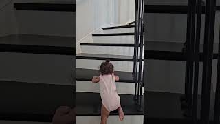 Skylar's ascent to the top of the stairs