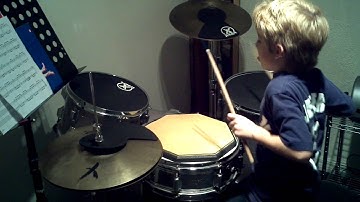 Alex learning to move paradiddles around the drum set