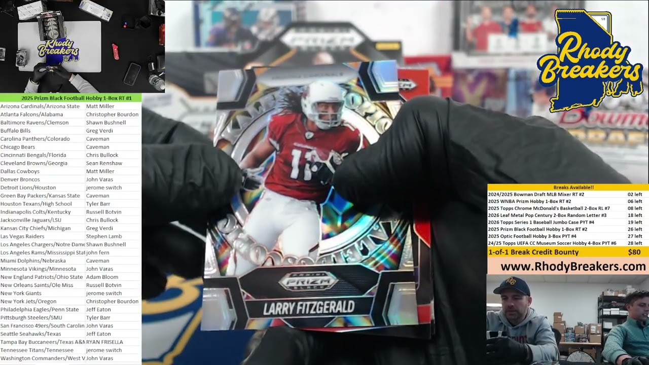 2025 Prizm Black NFL 1 Box RT #1