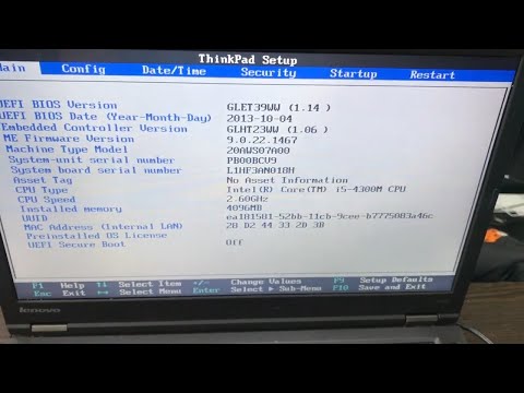 Как зайти и настроить BIOS ноутбука Lenovo ThinkPad T440p для установки WINDOWS 7, 8, 10 с флешки.