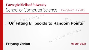 Prayaag Venkat: On Fitting Ellipsoids to Random Points