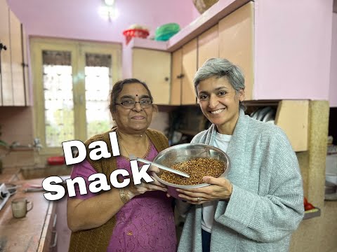 CRISPY LENTIL SNACK  Cooking with my mum making delicious DAL namkeen  Food with Chetna