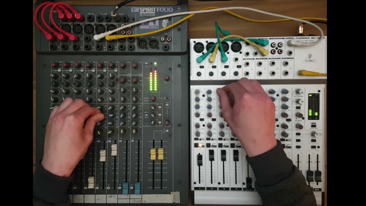 Prepared minimal feedback techno improvisation with two no-input mixers