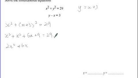 Quadratic simultaneous equations