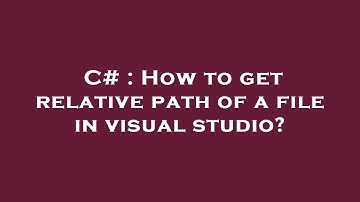 C# : How to get relative path of a file in visual studio?