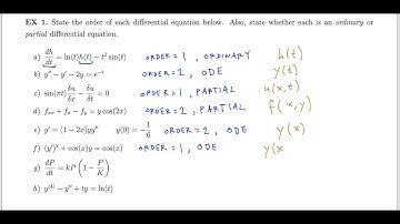 Differential Equations :: 1.1 - Definitions