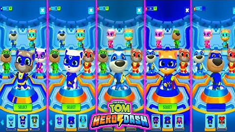 TALKING TOM HERO DASH - ALL HEROES BLUE COLOUR SUIT & CLASSIC RUNNING GAMEPLAY