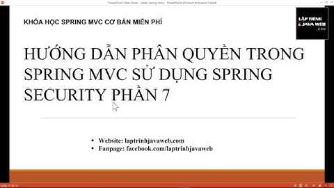 Đăng nhập và phân quyền trong spring mvc sử dụng spring security phần 7