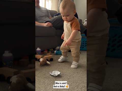 😂 Dad vs Baby! Baby reaction |This Little Guy Stole the Show! 👶🤣 #Shorts #viral #trending #baby #dad