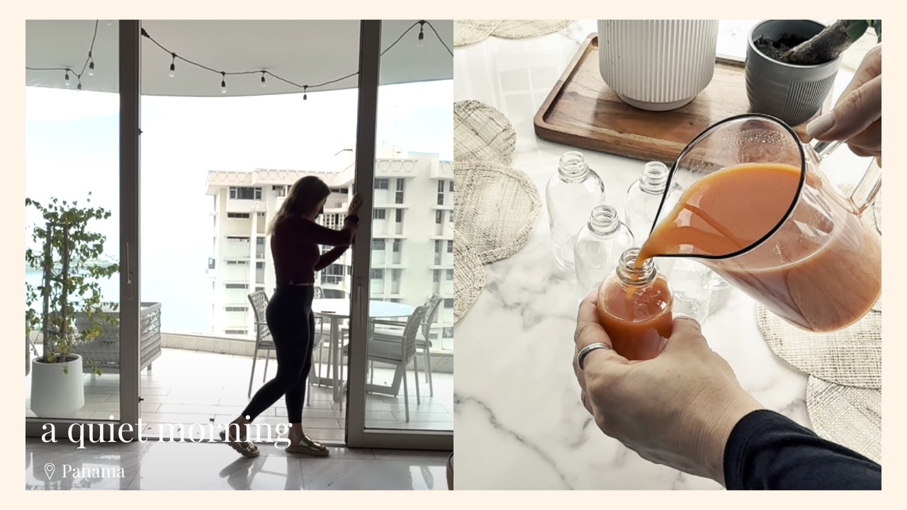 a quiet morning in panama city | wellness shots, walking & lunch | silent vlog