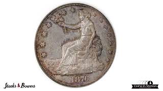 1876-CC Trade Dollar. Type I/I. Coxe-1, FS-801. Tall CC. Doubled Die Reverse. MS-62 (PCGS). CAC.
