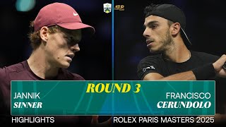 Jannik Sinner Vs Francisco Cerundolo R3 Highlights Rolex Paris Masters