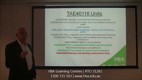 Overview: TAE40116 Certificate IV in Training and Assessment