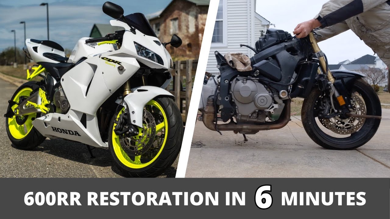 Honda CBR600RR COMPLETE RESTORATION in 6 Minutes!