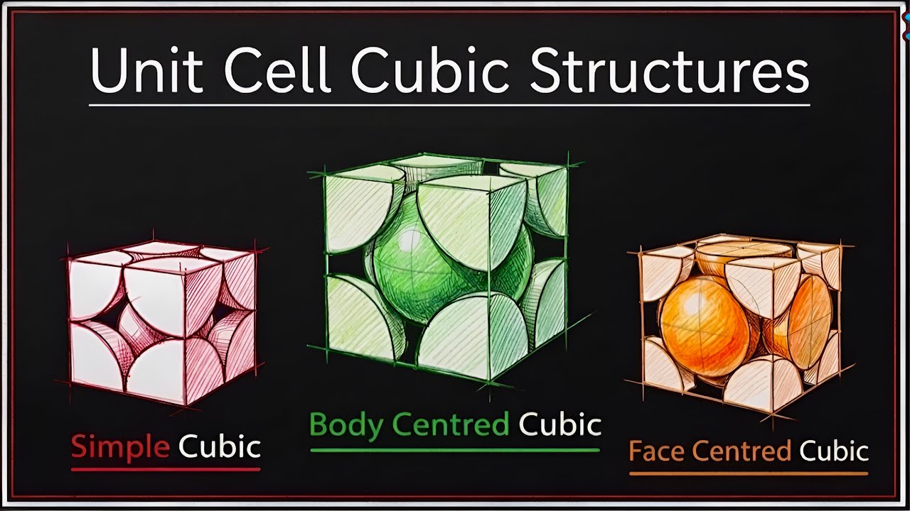 Simple Cubic, Body Centered Cubic, Face Centered Cubic : (Unit Cell ...
