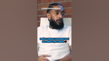 Nipsey Hussle Explains Why He Almost Quit Music 💯 #musicindustry #rapper #nipseyhussle #failure