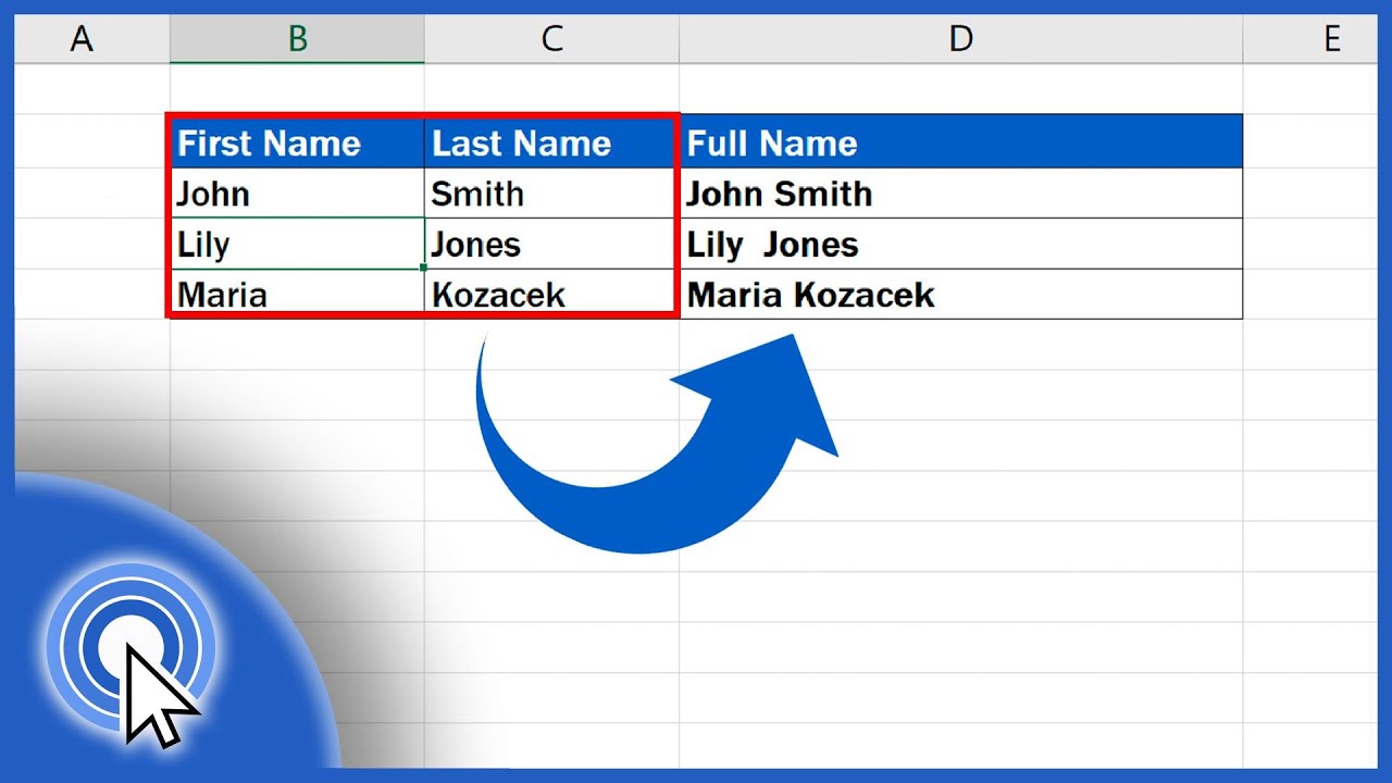 How To Combine First And Last Name In Excel