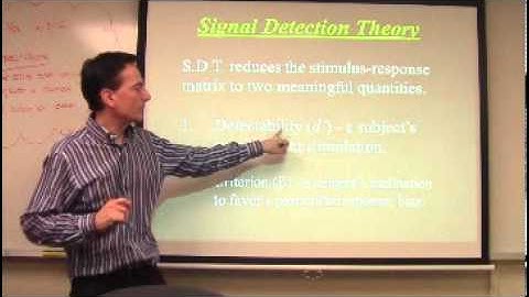 Signal Detection Theory Part 1