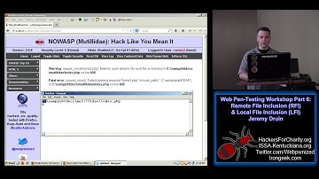 Web PenTesting Workshop Part 6 of 12 Remote File Inclusion RFI & Local File Inclusion LFI