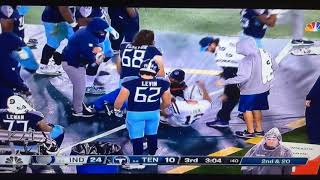 Andrew Luck Apologizes to Titans sideline after sliding into them “are you alright