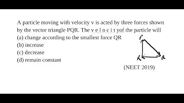 A particle moving with velocity v is acted by three forces shown by the vector triangle (NEET 2019)