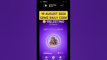 Gemz Daily Code Today 19 August | Gemz Code Today #gemzcode #dailycipher #19august #gemzdailycode