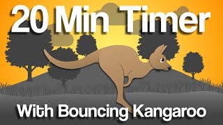 20 min bouncing Kangaroo countdown timer for study, classroom, fitness