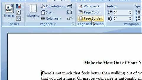 Add a Page Border in Word 2007
