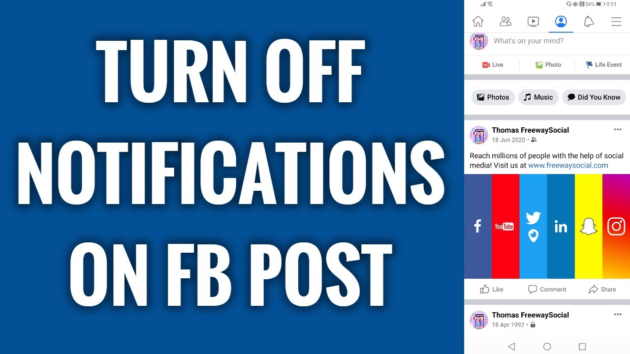 How To Turn Off Notifications On Facebook Post - YouTube