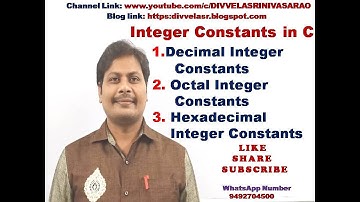 Integer Constants in C language || Constants in C || Types of Constants in C || C Programming ||