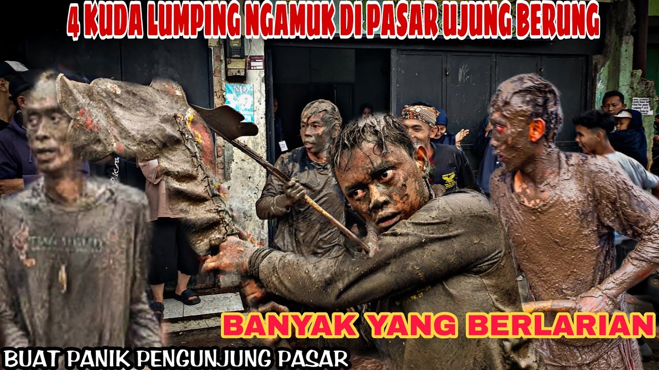 4 KUDA LUMPING NGAMUK DI KAWASAN PASAR UJUNG BERUNG - BENJANG MEKAR SALUYU