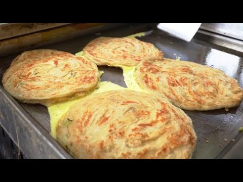 蔥抓餅－桃園美食－Scallion Pancakes－Taiwan Street Food