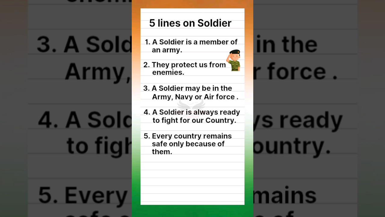 Soldier 5 lines in english 