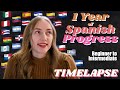 Learning Spanish for 1 Year (Timelapse) ✨ Progress Videos ✨ Beginner (A1) to Upper-Intermediate (B2)