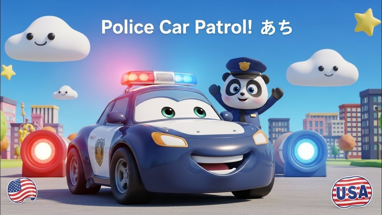 Police Car Patrol 🚔 | Kids Safety Song | Fun 3D Cartoon for Kids