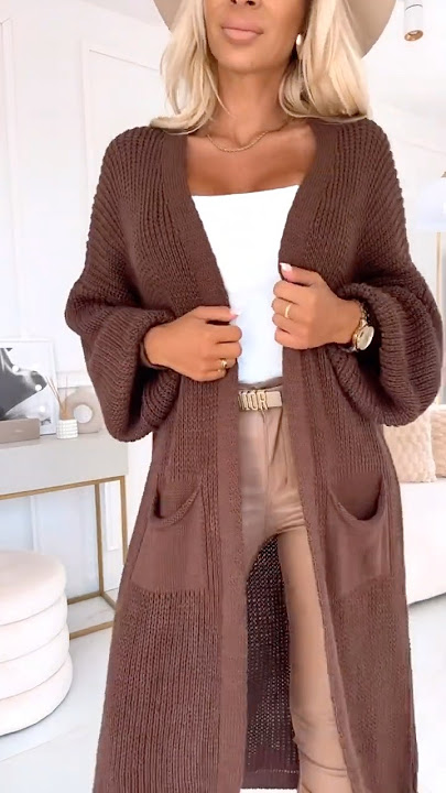 🔥 Cozy Style Alert! Long Knit Cardigan from Numoco – Fall Essential 🧶 627-2  #fashion